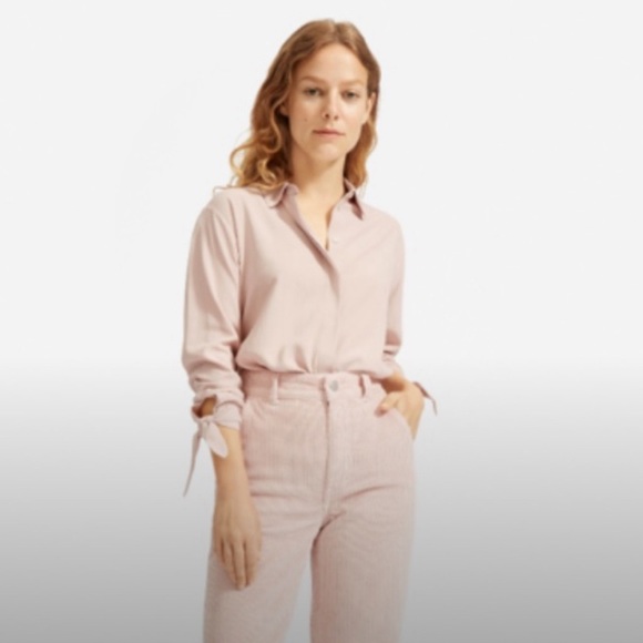 Everlane Washable Silk Tie-Cuff Shirt 00 - Picture 2 of 8